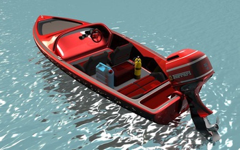 motorboat boat engine model motor recreational shipping sport water watercraft 3d print model - Mito3D