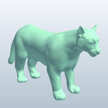 mountainlion v2 dağ aslan hayvanlar yazdırılabilir lowpoly 3d print model - Mito3D