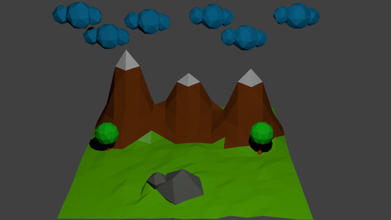 mountains low poly scene 3d print model - Mito3D