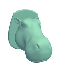 mountedhippohead v1 mounted hippo head decorations printable lowpoly 3d print model - Mito3D