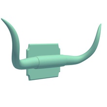 mountedtexaslonghornhorns v2 mounted texas longhorn horns decorations printable lowpoly 3d print model - Mito3D
