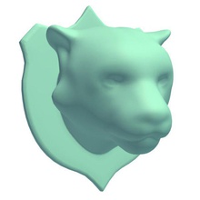 mountedtigerhead v1 mounted tiger head decorations printable lowpoly 3d print model - Mito3D