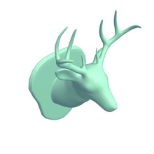 mountedwhitetaileddeerhead v2 mounted whitetailed deer head decorations printable lowpoly 3d print model - Mito3D