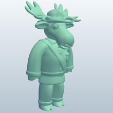 mountie moose v1 animals printable lowpoly 3d print model - Mito3D