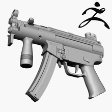 mp5-k 9mm l'esercito arma da fuoco forza la pistola l'arma k modello moderna mp mp5 di polizia piccola speciale stiffme1ster swat zbrush ztl 3d print model - Mito3D