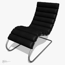 Bay lounge sandalye kol bjwprinsen der mobilyalar mobilya canlı salonu mies model modern rohe oda van 3d print model - Mito3D