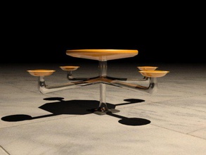 multi-table de la prison table multi but 4 siège places le mobilier 3d print model - Mito3D