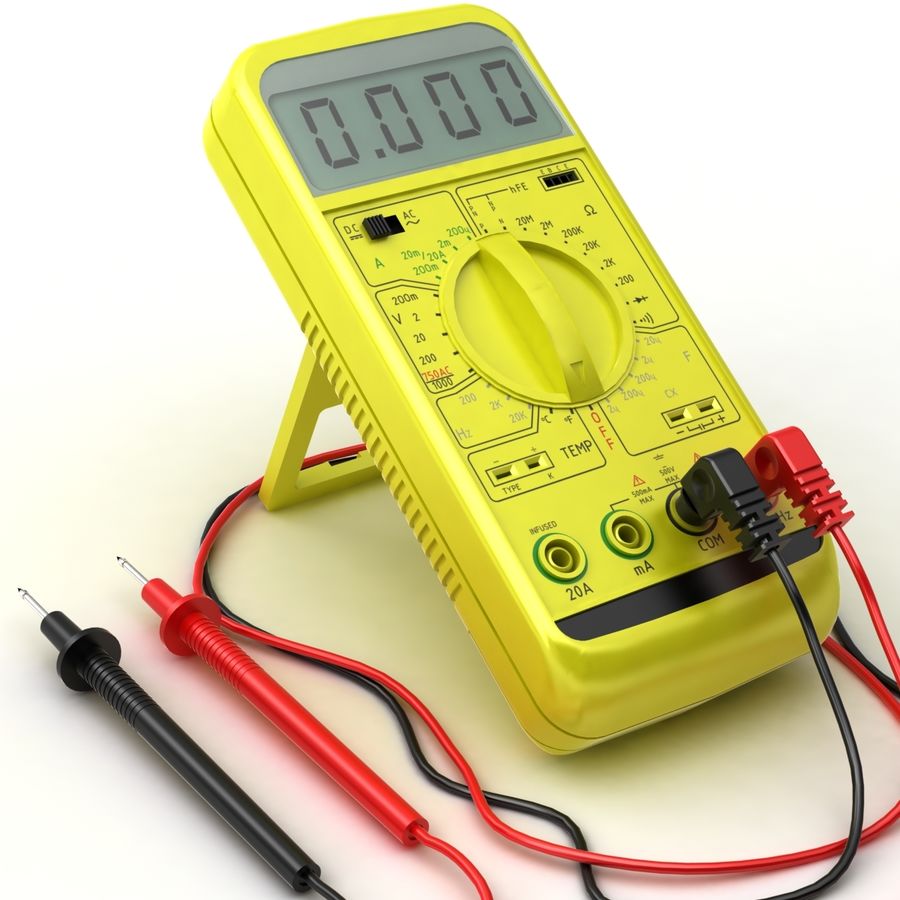 multímetro 3d amplificador amperagem coboide digital eletricidade eletrificar eletrônica industrial max medida medidor modelo ohm sonda a temperatura testador ferramenta v volts tensão trabalhador 3D print model - Mito3D