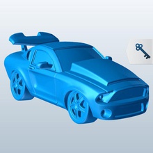 muscle car v1 vehicles printable lowpoly 3d print model - Mito3D