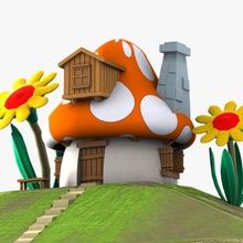 mantar ev 3 Şirinler mimarlık bina çizgi film baca şehir yaratıklar fantezi çiçek meyve oyun adam model bitki shroom şirin yapısı zehirli toon oyuncak sebze köy virtualhorizonstudio 3d print model - Mito3D