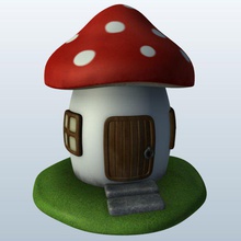 mushroom v2 pet hideaway novelties printable lowpoly 3d print model - Mito3D