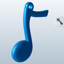 musical note v2 pull chain fobs fob items printable lowpoly 3d print model - Mito3D