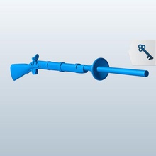 musket v1 bottle rocket holder fireworks printable lowpoly 3d print model - Mito3D
