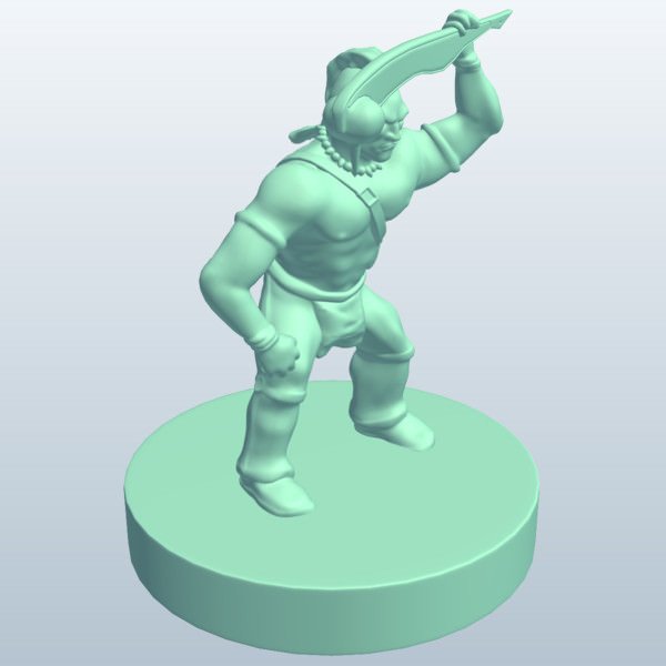 native american warriorclub spike v2 Krieger club Menschen bedruckbar ist lowpoly 3D print model - Mito3D