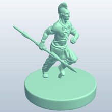 native american warriorspear v1 américain le guerrier la lance personnes imprimable lowpoly 3d print model - Mito3D