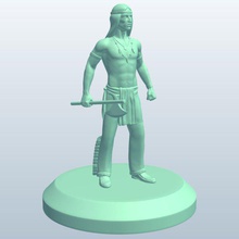 nativi americani warriortomahawk v1 nativo americano guerriero tomahawk persone stampabile lowpoly 3d print model - Mito3D