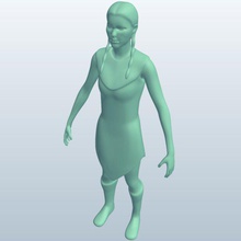 nativefemale v3 native la femelle personnes imprimable lowpoly 3d print model - Mito3D