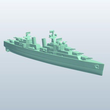 naval ship cruiser britian v1 british weapons armor printable lowpoly 3d print model - Mito3D