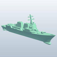 navalshipdestroyerusa v1 american naval destroyer weapons armor printable lowpoly 3d print model - Mito3D