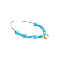 collier v1 de perles turquoise or bijoux imprimable lowpoly 3d print model - Mito3D