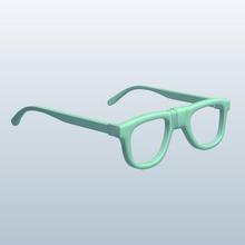 nerd-Brille v1 nerd Brille Bekleidung bedruckbar ist lowpoly 3d print model - Mito3D