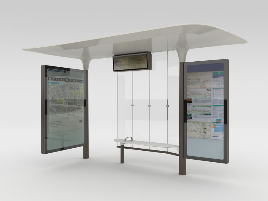 new paris bus stop abribus architecture design elements france furniture jcdecaux model street theedge transport urban 3D print model - Mito3D