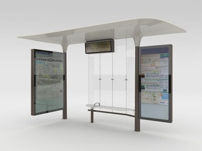 nuevo parís parada de autobús abribus la arquitectura el diseño elementos francia muebles jcdecaux modelo calle theedge transporte urbano 3d print model - Mito3D