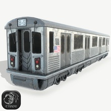 new york subway game ready city cordy detail interior local lowpoly metro model newyork passenger speed station train transport tunnels underground usa vehicle wagon 3d print model - Mito3D