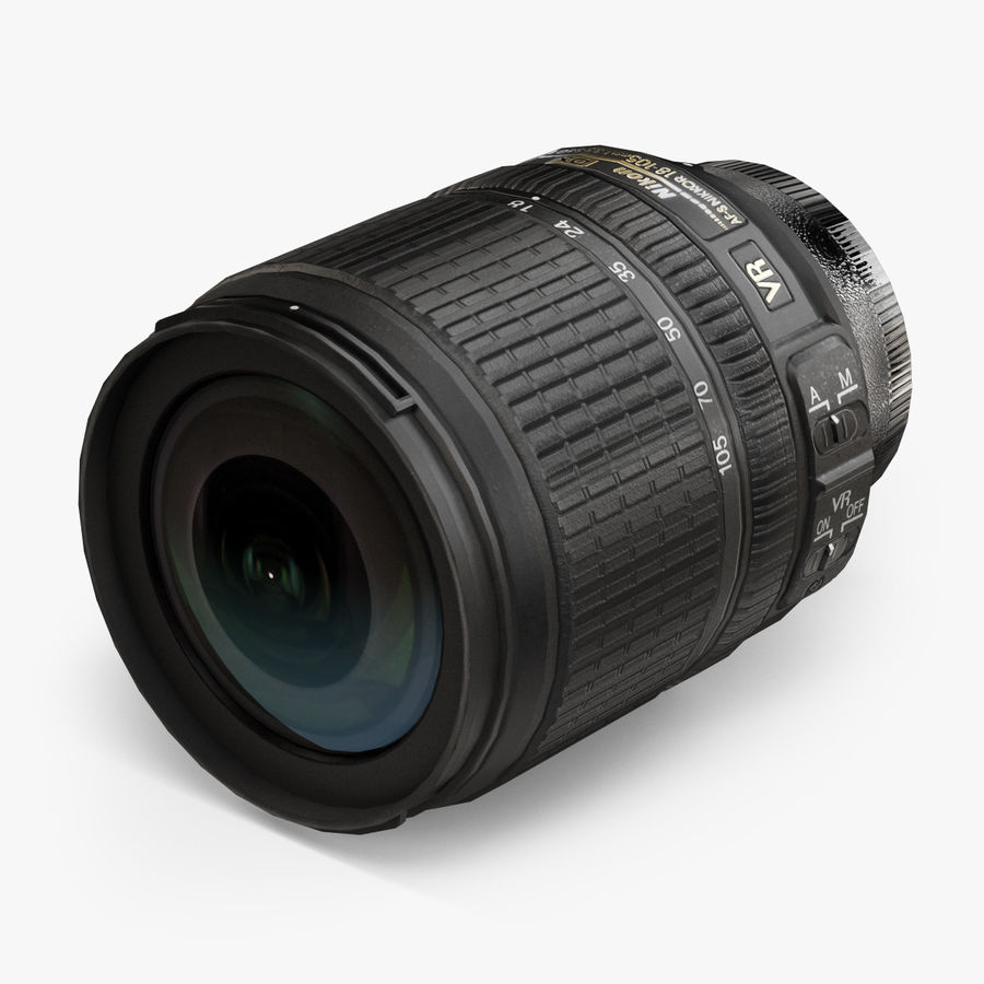 nikon af-s dx nikkor 18-105mm f 35-56 g ed vr 105 105mm 18 3 5 3d 3doverstock 6 6g af la fotocamera digitale dslr l'elettronica di vetro ciao kit obiettivo più in basso modello l'ottica fotografiche poli reflex res s slr 3D print model - Mito3D