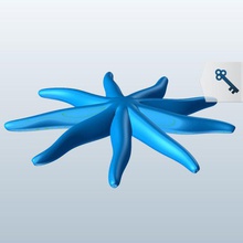 nine armed starfish v1 fish aquatic life printable lowpoly 3d print model - Mito3D