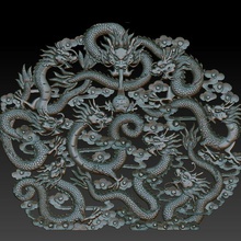 nine chinese dragons am ancient animal architecture artcam character china chinesedragon data dragon east elements fantasy file human loss model no relief rlf sacred symbol totem 3d print model - Mito3D