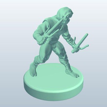 guerriero ninja pugnale v2 persone stampabile lowpoly 3d print model - Mito3D