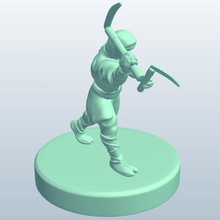 ninja warriorsickle v1 guerriero falce persone stampabile lowpoly 3d print model - Mito3D