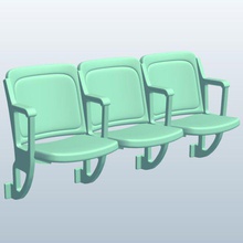 normal stadyum koltukları v1 Stadyumu koltuklar mobilya yazdırılabilir lowpoly 3d print model - Mito3D