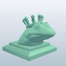 yenilik büstü kurbağa Prens v2 heykeller büstleri yazdırılabilir lowpoly heykelleri 3d print model - Mito3D