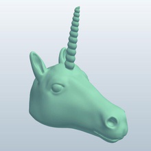 novelty headpartialunicorn v1 head partial unicorn mythical creatures printable lowpoly 3d print model - Mito3D