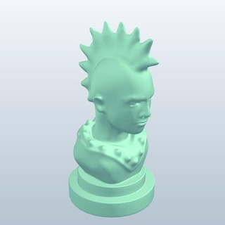 noveltybust punkrocker v1 novelty bust punk rocker statues busts printable lowpoly 3d print model - Mito3D