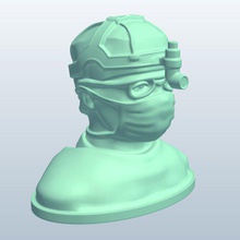 noveltybust cirujano v1 de la novedad el busto estatuas bustos imprimible lowpoly estatuas, 3d print model - Mito3D