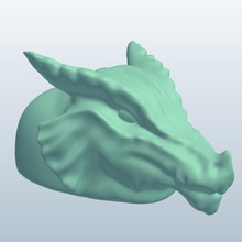 noveltyhead partial dragon v1 novelty head mythical creatures printable lowpoly 3d print model - Mito3D