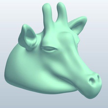 noveltyhead parcial girafa v1 novidade a cabeça estátuas bustos printable lowpoly estátuas, 3d print model - Mito3D