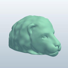 noveltyhead parcial leão v1 novidade a cabeça animais printable lowpoly 3d print model - Mito3D