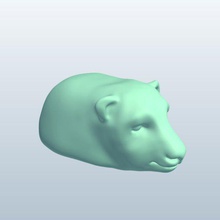 noveltyhead parcial polarbear v1 novidade a cabeça polar urso animais printable lowpoly 3d print model - Mito3D