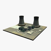 nuclear power plant v1 buildings printable lowpoly 3d print model - Mito3D