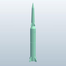 nuclear warhead v1 missle weapons armor printable lowpoly 3d print model - Mito3D