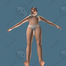 nudity girl low poly bikini character clothes duc female hair human lady lower material minh model normalmap phan rig short texture uvw woman 3d print model - Mito3D