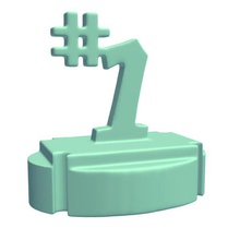 number1trophy v1 number 1 trophy statues busts printable lowpoly 3d print model - Mito3D