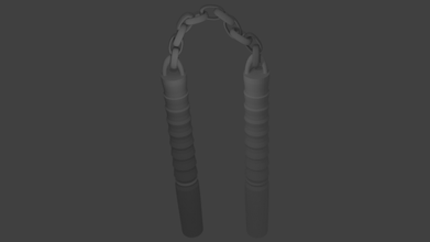 nunchaku rigidbody ninja samuray silah kavga michelangelo Japonya Japon Çin Asya melee aksesuarlar 3d print model - Mito3D