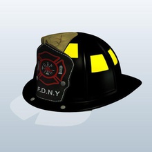 nyc pompiere cappello v1 il vigile del fuoco hat abbigliamento stampabile lowpoly 3d print model - Mito3D