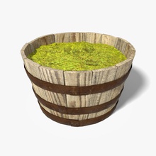 oak barrel planter 1 3d aged beer cask container detail dirty fozgossamer iron keg medieval model old plan plant small storage water western whiskey wine wood wooden 3d print model - Mito3D
