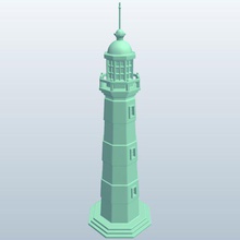 octagonal lighthouse v1 buildings printable lowpoly 3d print model - Mito3D